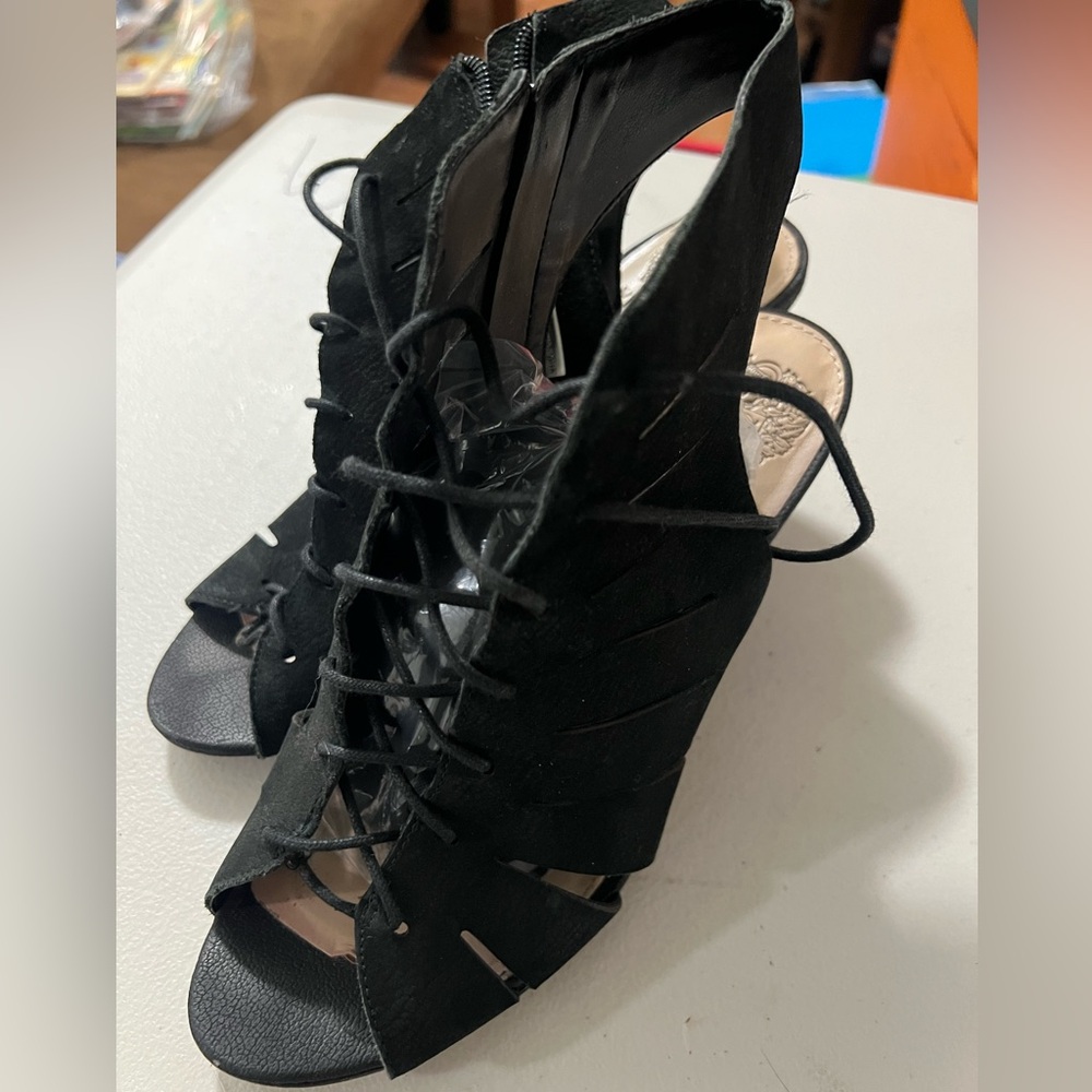 Vince Camuto Black Lace-Up Heels